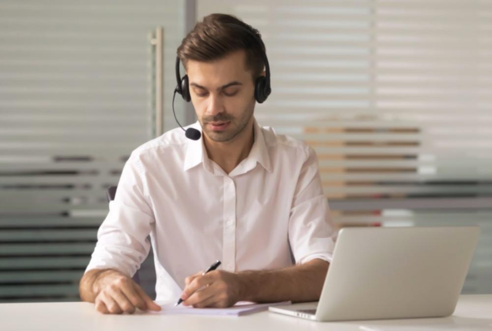 Student practicing breathing exercises