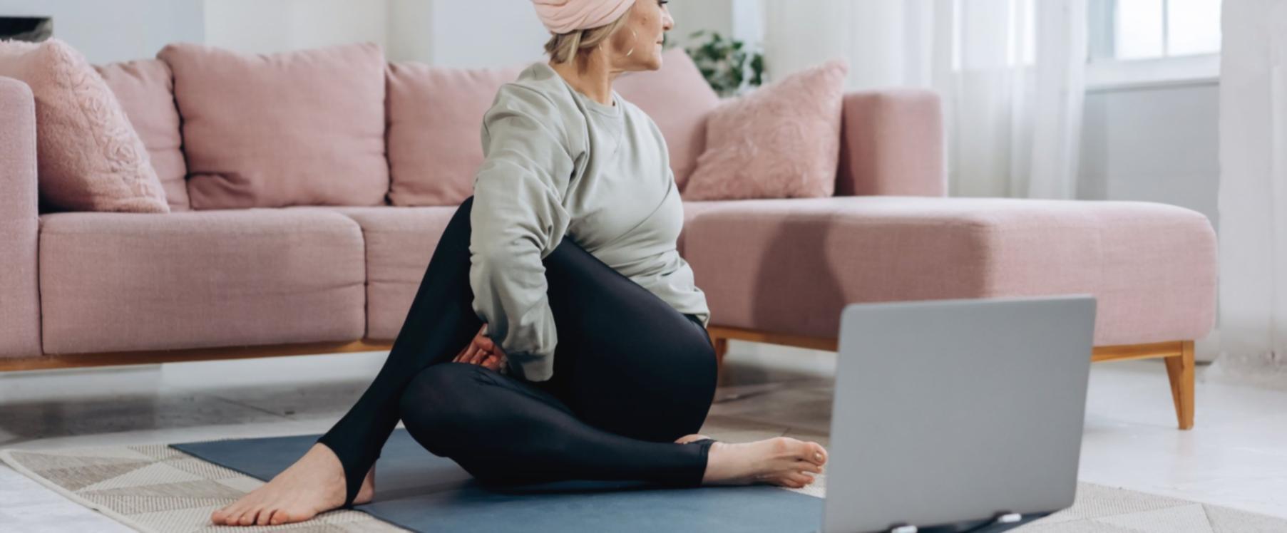 Yoga breathing practice session